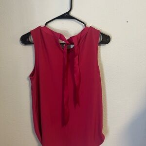 Sleeveless Red Top with Bow Detail